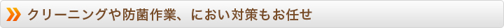 クリーニングや防菌作業、におい対策もお任せ